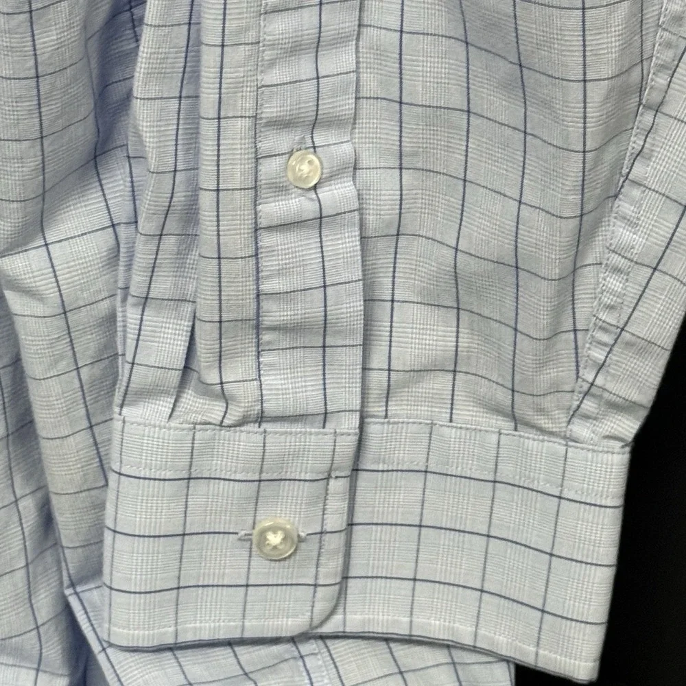 Synergy Performance Mens Dress Shirt 18 1/2 35/36 Long Sleeve Check Non Iron - Picture 4 of 6